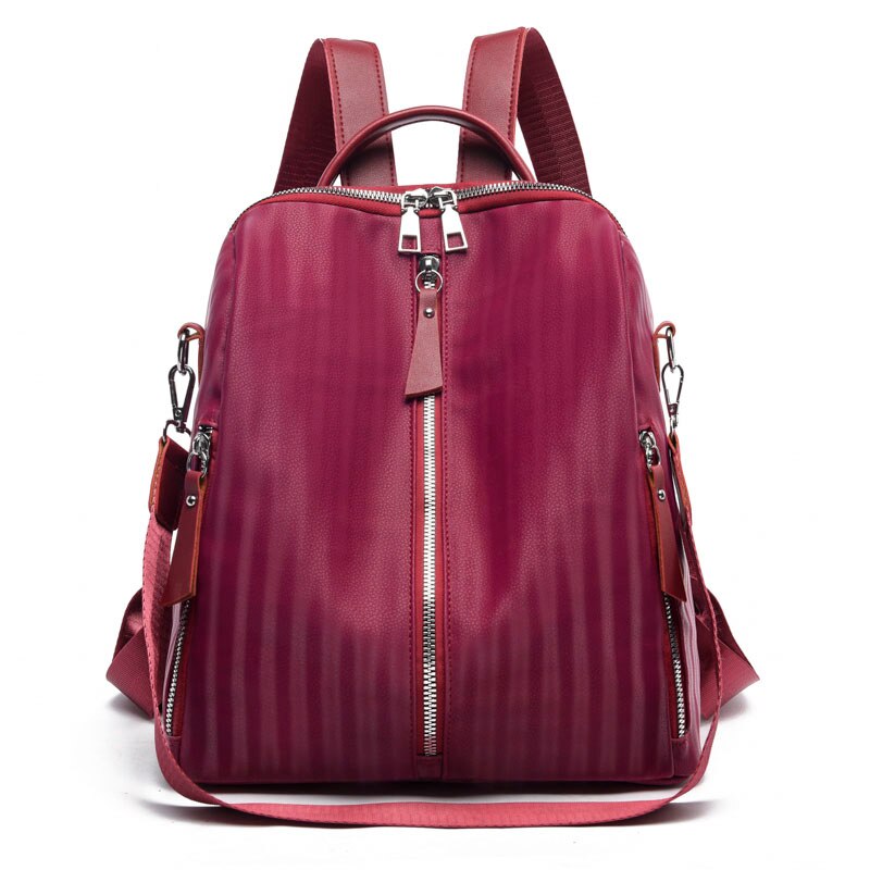 sac à dos femmes de en cuir école sac à dos grande capacité sacs d'école pour les adolescentes mochila feminina: Red