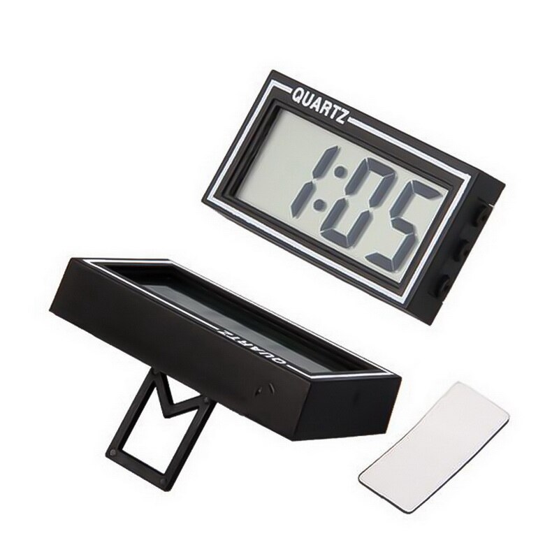 Kleine Zelfklevende Auto Bureauklok Elektronische Horloge Meters Digitale Lcd-scherm Dunne Elektronische Klok Met Lijm Pad Datum tijd