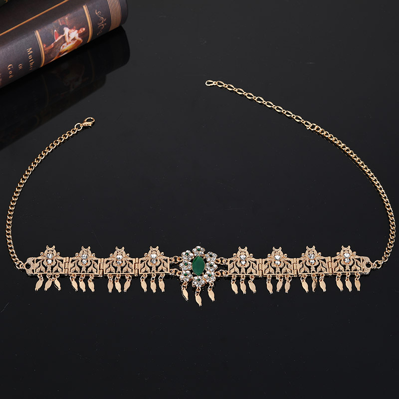 Arabian Bride Crown Hair Accessories Fine Jewelry Wedding Dress Crystal Headpiece Hair Clip: Gold-color