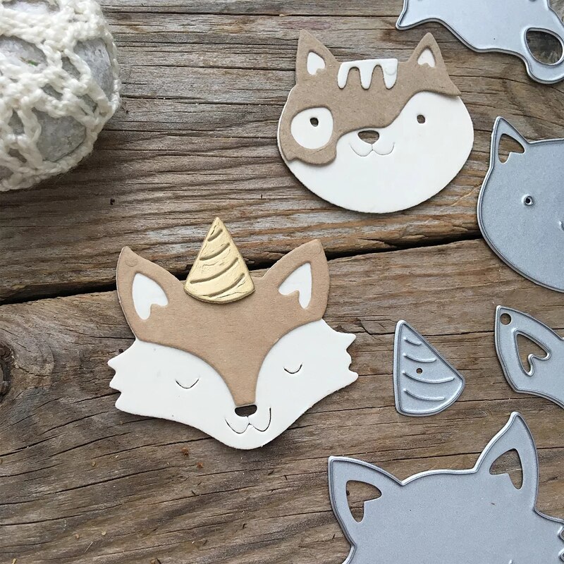 Metal Skærematricer - DIY Scrapbooking, Kort, Fotoalbum - Blade, Ananas, Sommerfugl, Ræv, Fugl