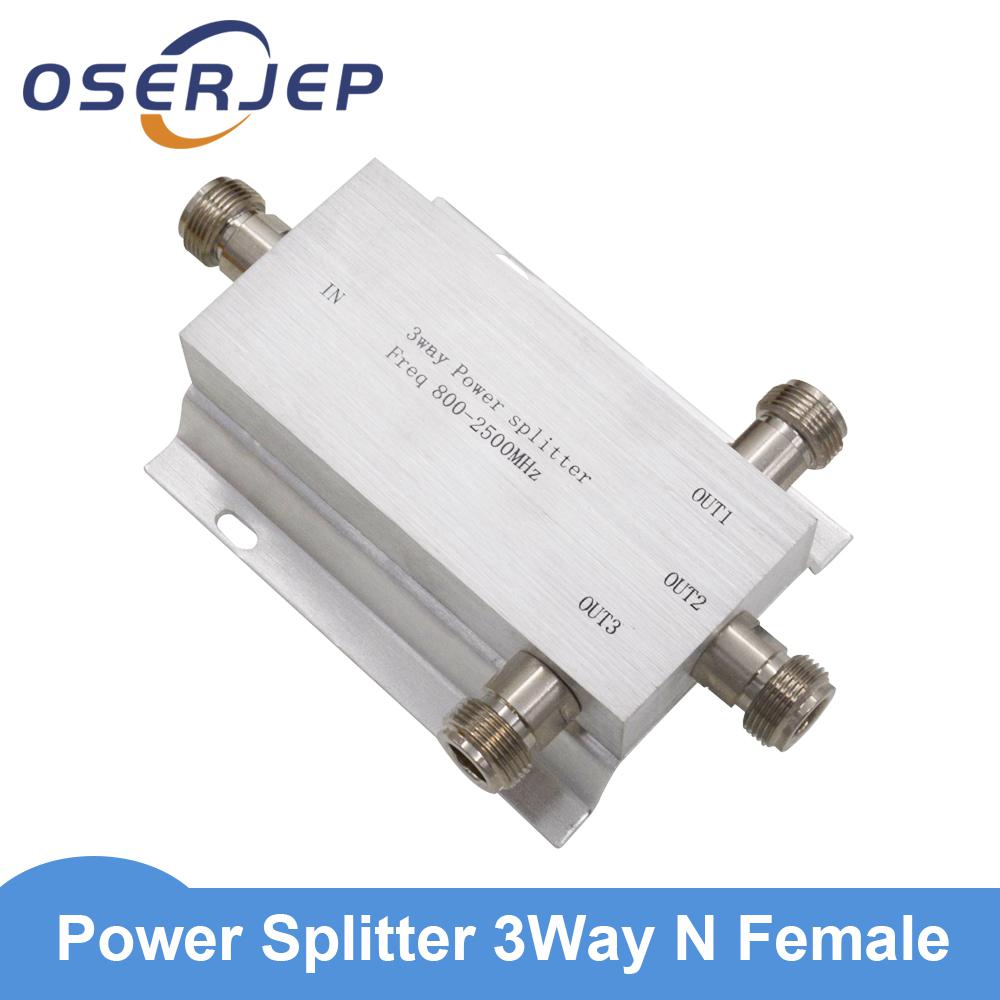RF Coaxial Splitter 1 to 2/3/4/8 Way Power Splitter 380-2500MHz Signal Booster Divider 50ohm N female splitter Connect Cable: 1 To 3Way N Female