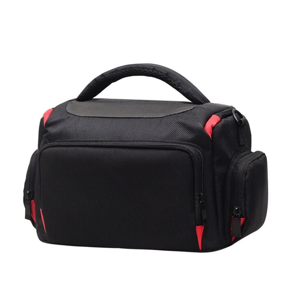 Waterproof Digital DSLR Camera Bag Nylon Shoulder Case Video Camera Bag Outdoor Camera Handbags Photography Photo Bag: Red L