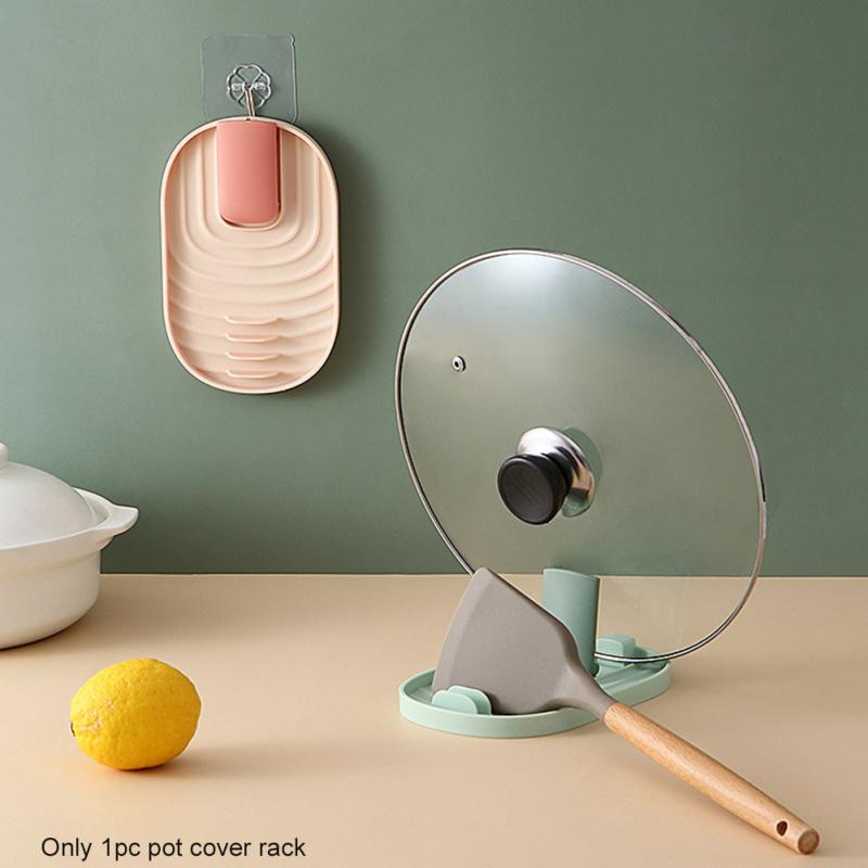 Plastic Spoon Holder Pot Lid Shelf Pot Lid Rack Kitchen Organizer Cooking Dish Rack Pan Cover Stand Kitchen Accessories