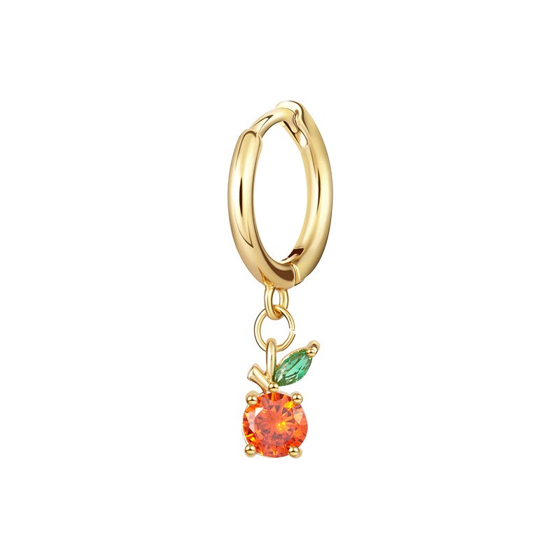 De Zircon coloreado fruta de la serie de pendientes de aro de verano dulce cereza aro pendientes para las mujeres de la joyería: 1