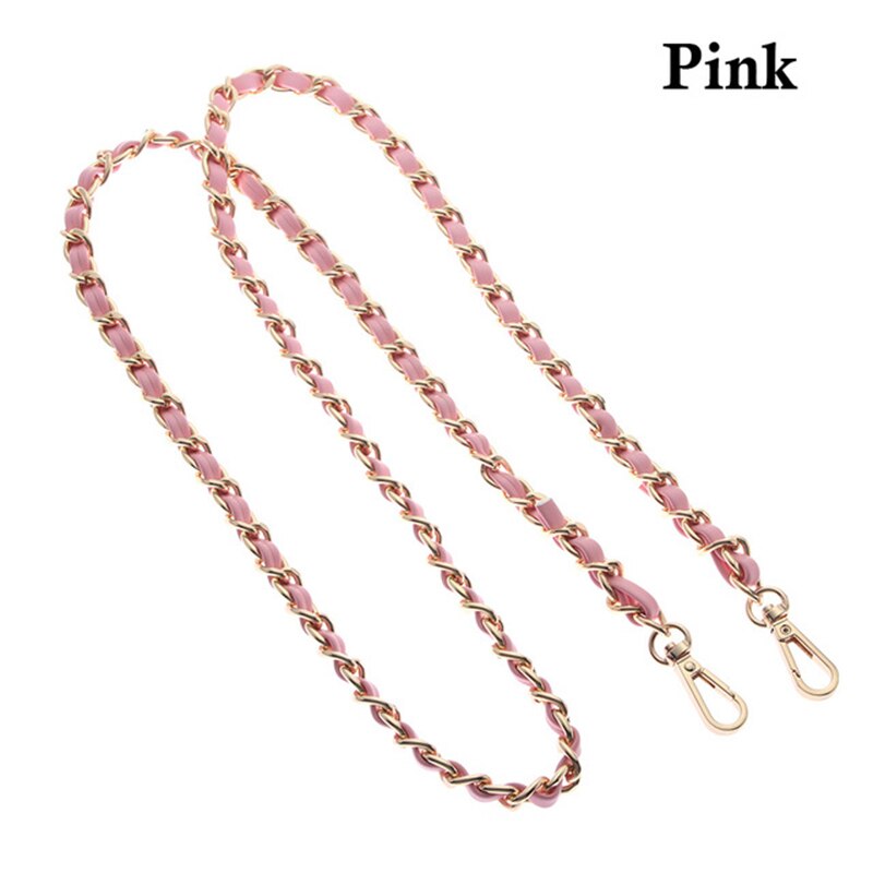 120cm Women PU + Chain Bag Straps 10 Colors Ladies Handbag & Shoulder Bags Bag Belt Handles: Pink