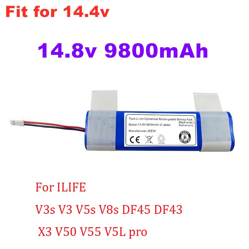 Original Akku Für ILIFE V3s V5s V8s DF45 DF43 V3 X3 XL50 V50 V55 V5S V5L Profi 14,8 V 6800mAh Roboter Reiniger Teile: 9800mAh