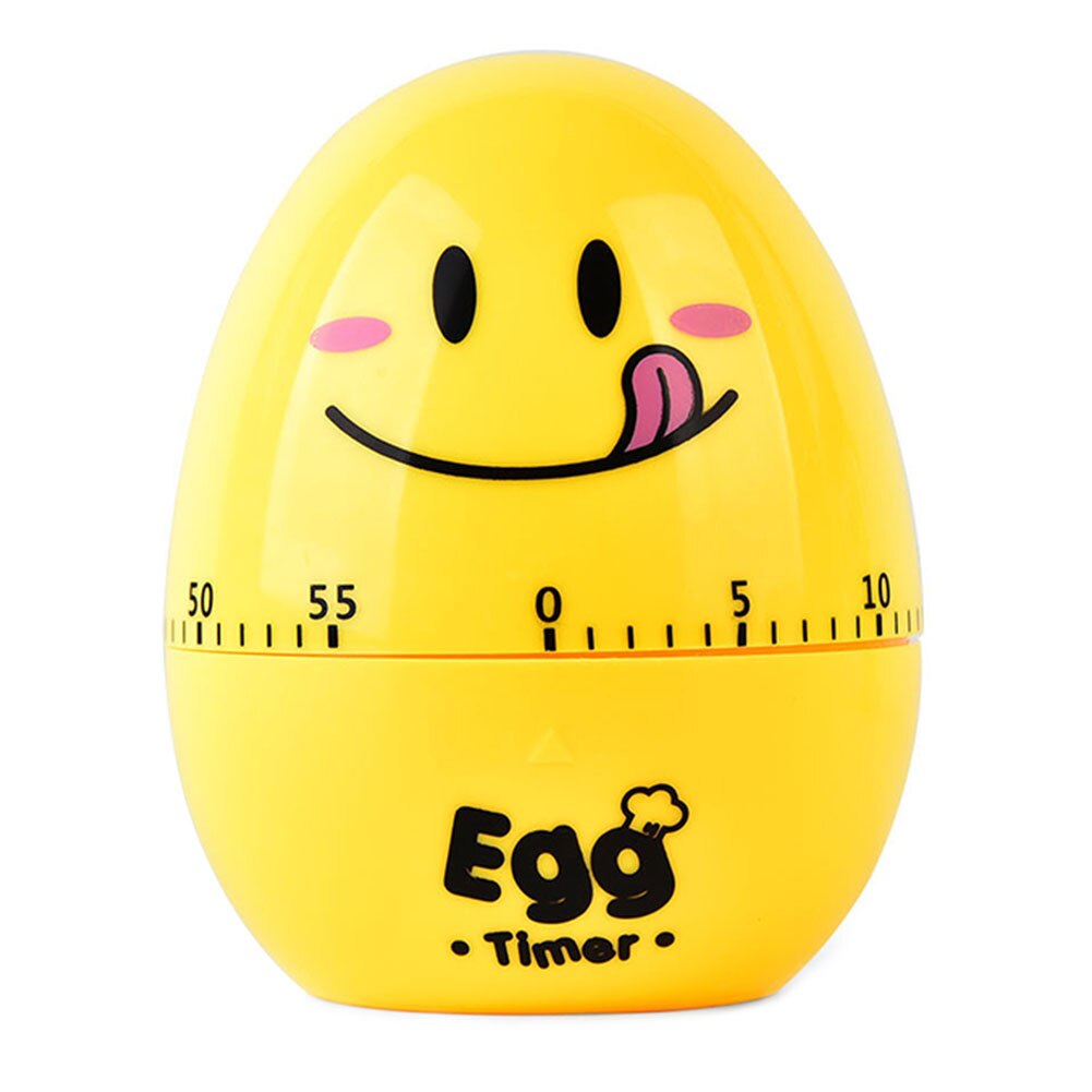 Lovely Reminder Baking Stopwatch Count Down Cooking Mechanical Clockwork Portable Desktop Cartoon Eggs Kitchen Timer With Scale: YELLOW