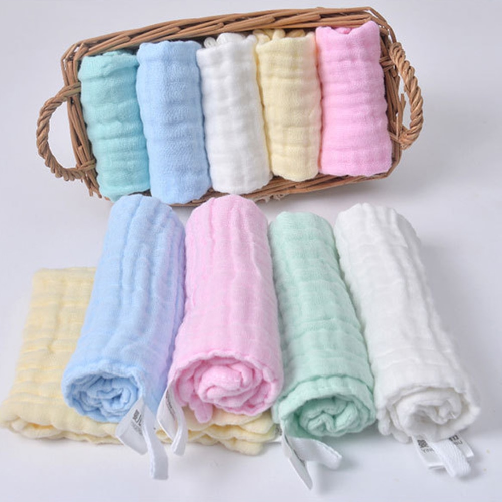 Baby håndklæde bomuld 6 lag spædbarn antibakteriel blød ansigt håndklæde vandabsorptions lommetørklæder til nyfødte børn hånd vaskeklud