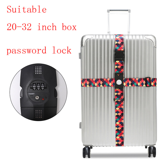 Valise de voyage réglable avec mot de passe à 3 chiffres, serrure à bande croisée à sangles en corde, accessoire de voyage: Have lock H2