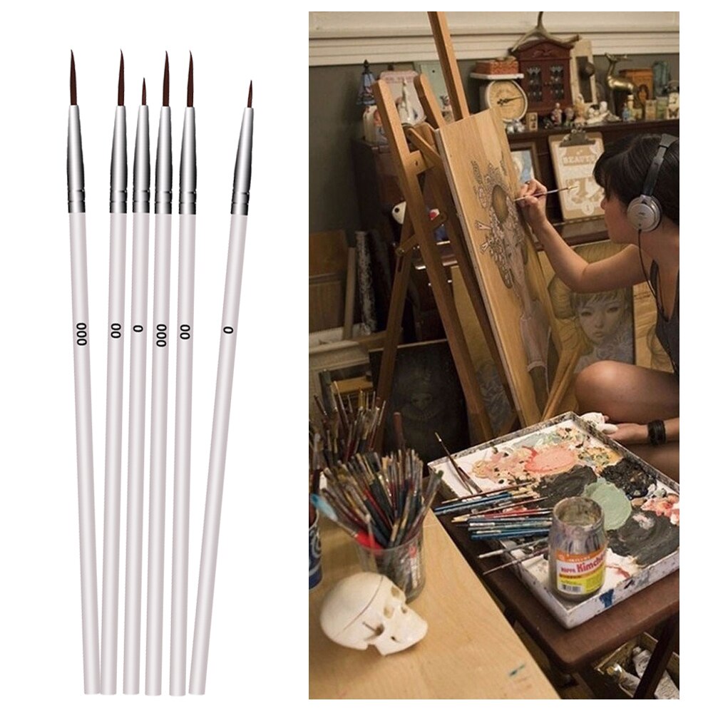 Juego de 10 unids/set de punta de fibra de nailon, pluma de dibujo de línea de pelo, pincel de pintura de artista, gancho fino, herramienta de arte, pluma Popular