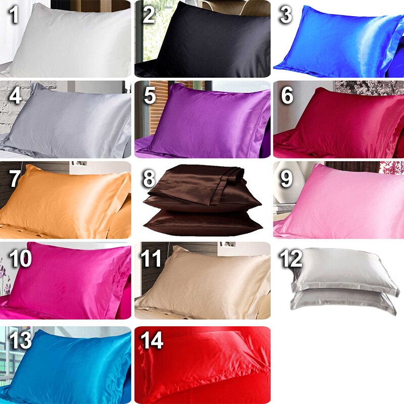58x70cm High Standard Pure Satin Silk Soft Pillowcase Cover Chair Seat Bedding Throw Pillow Covers Square Pillow Case Multicolor