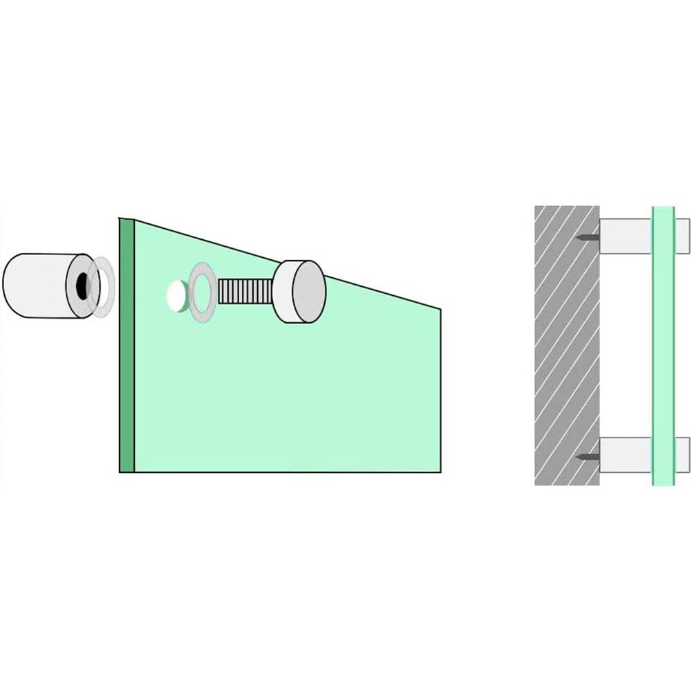 1 Set Stand Off Bolts 4pcs Advertise Glass Bolts Durable Use Fixing Mount