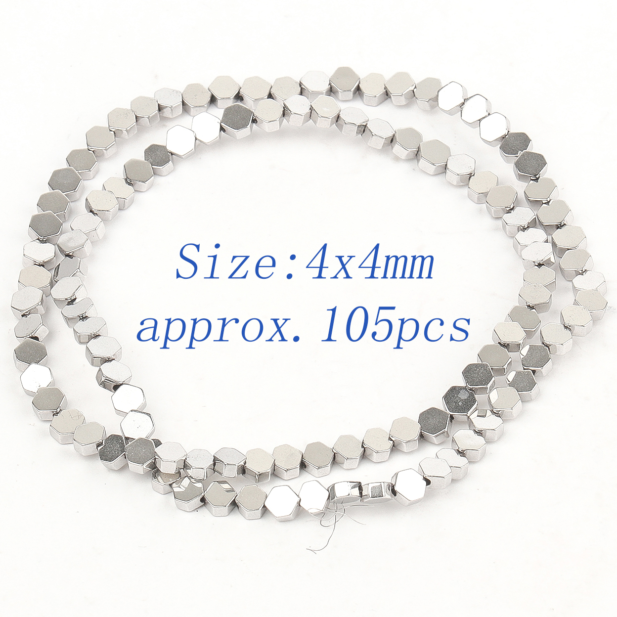 Piedra Natural chapada en oro blanco, múltiples formas, cuentas de hematita, espaciador, cuentas sueltas para fabricación de joyería, DIY, pulsera, collar