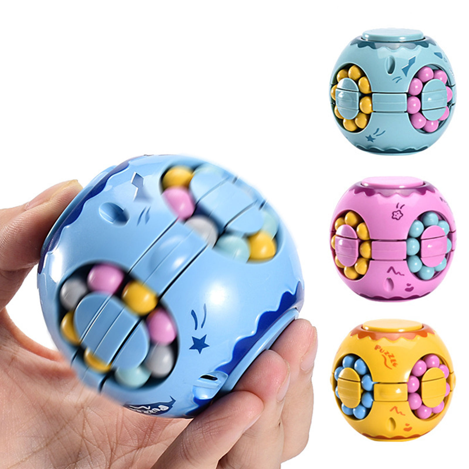 Fingertip Figet Toys Rotating Magic Bean Simple Dimple Popit Intelligence Taint Fingertip Fidget Toy Decompression Toys