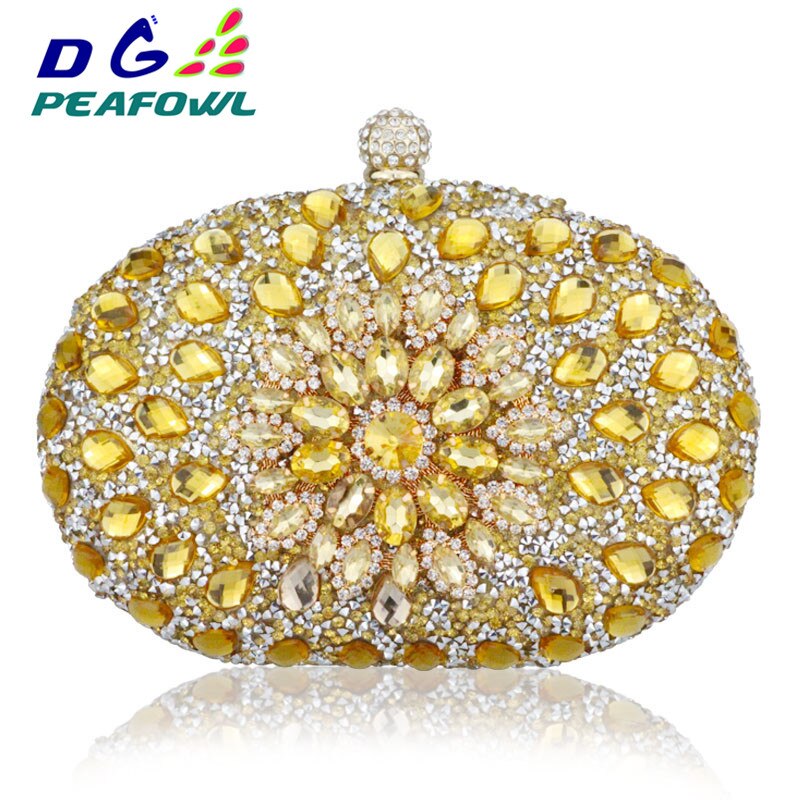 Luxury Clutch Chain Bag Woman Wedding Diamond Crystal Floral Blue Red Sling Purse Cell Phone Pocket Wallet Handbags