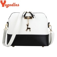 Yogodlns Vintage Nubuck Leather Women Bags Small Shell Bag With Deer Toy Women Shoulder Bag Winter Casual Crossbody Bag