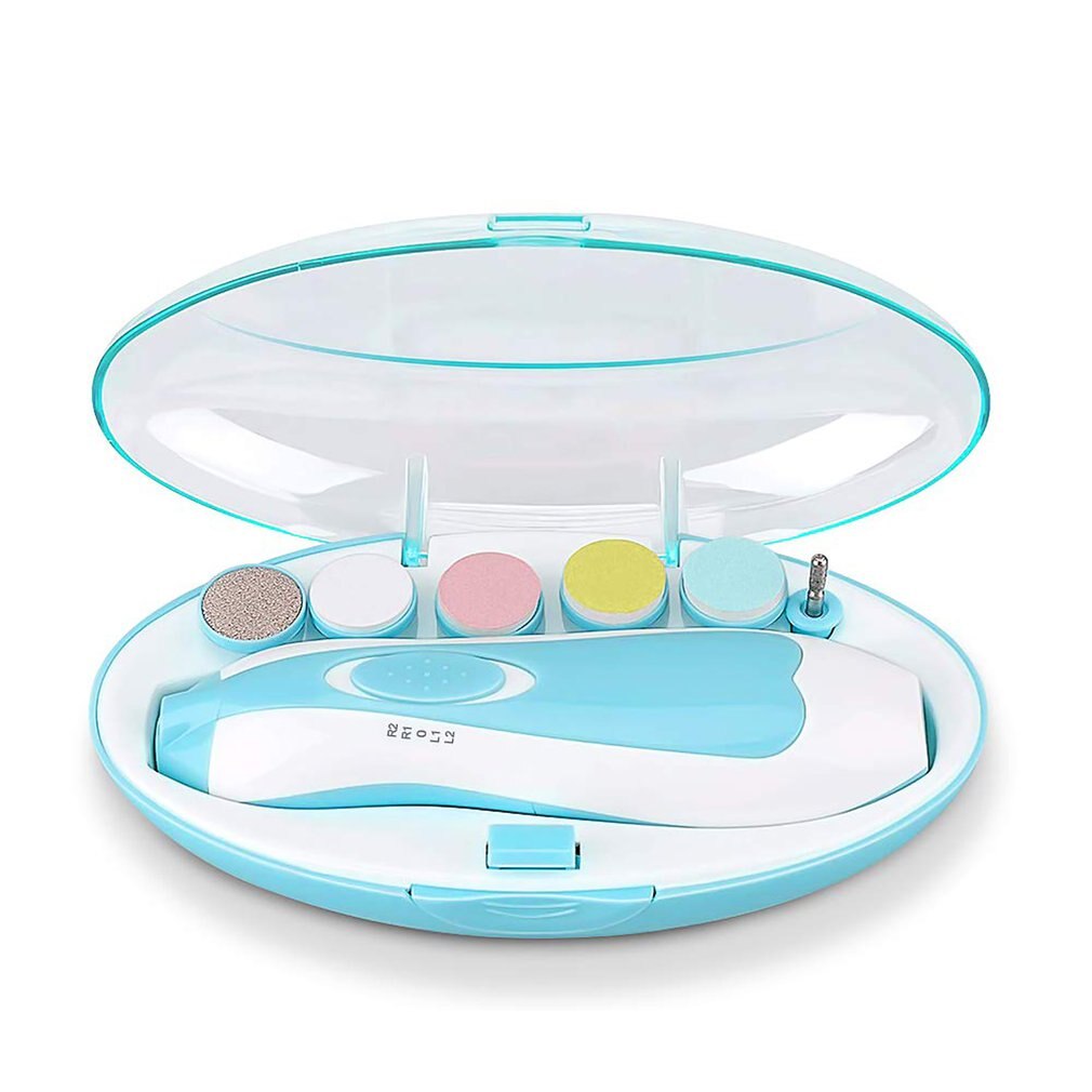 Polidor elétrico multifuncional para unhas, 6 em 1, para bebês, manicure, cuidados com as unhas, ferramentas para manicure: Azul