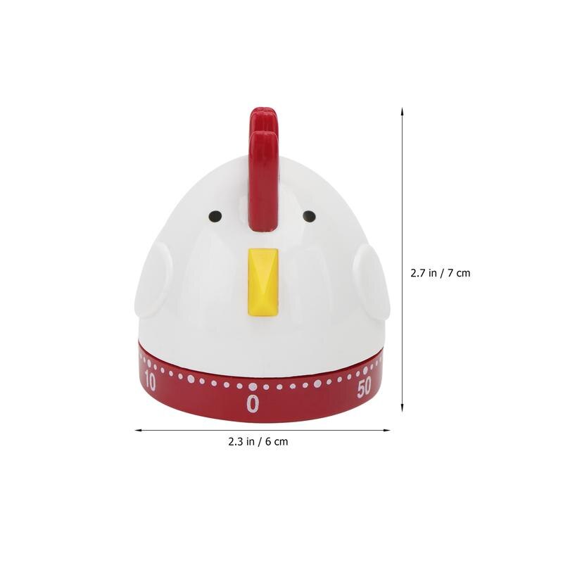 1Pc Cartoon Rooster Timer Home Mechanical Timer Kitchen Time Reminder (White)