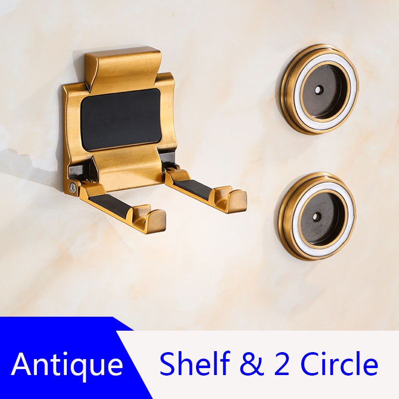 Antieke Föhn Houder Badkamer Planken Muurbevestiging Magazijnstelling Zwart Badkamer Plank Voor Dyson Supersonic Föhn Houder: Antique  2 Circle