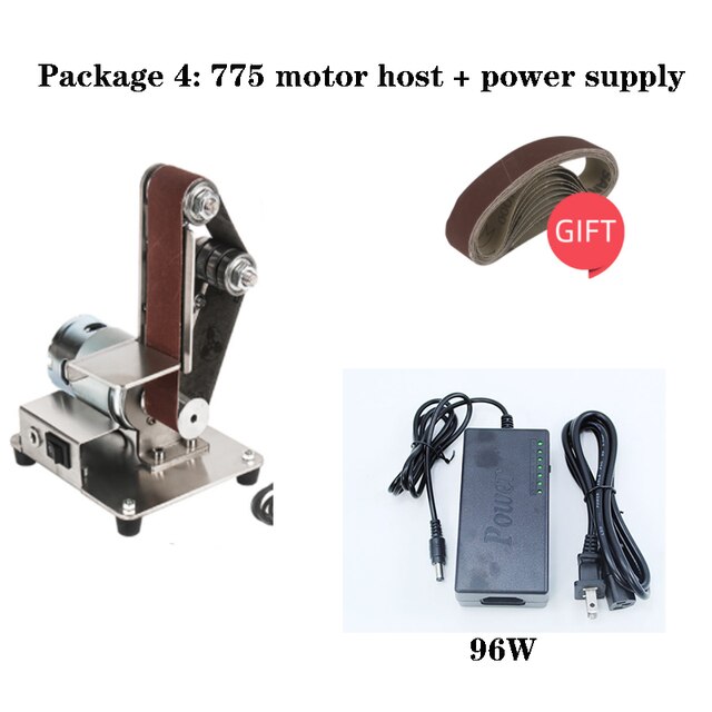 Belt Grinding Machine Small DIY Polishing Machine Multifunctional Sanding Belt Machine Table Belt Sander Cutter Edges Sharpener: WHITE
