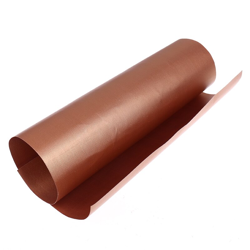 Non-stick bbq grill og bakematter gjenbrukbar telfon kokeplate for fest ptfe grill pad grill utendørs panner: Brun