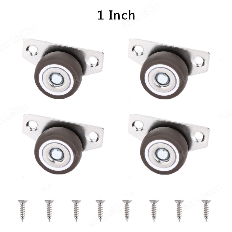 4 Stück 1/1,25 Zoll seitlich montierte Rollen, geräuschlose TPR-Gummiräder, Unterbett-Schubladenrolle für Möbel, Küchenschrank, Tisch: Black