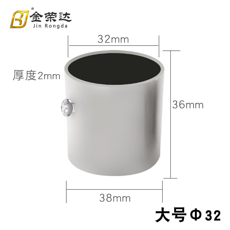 Thickened stainless steel cylindrical flange seat Concealed flange seat Round tube seat Wardrobe hanging rod seat: 32MM