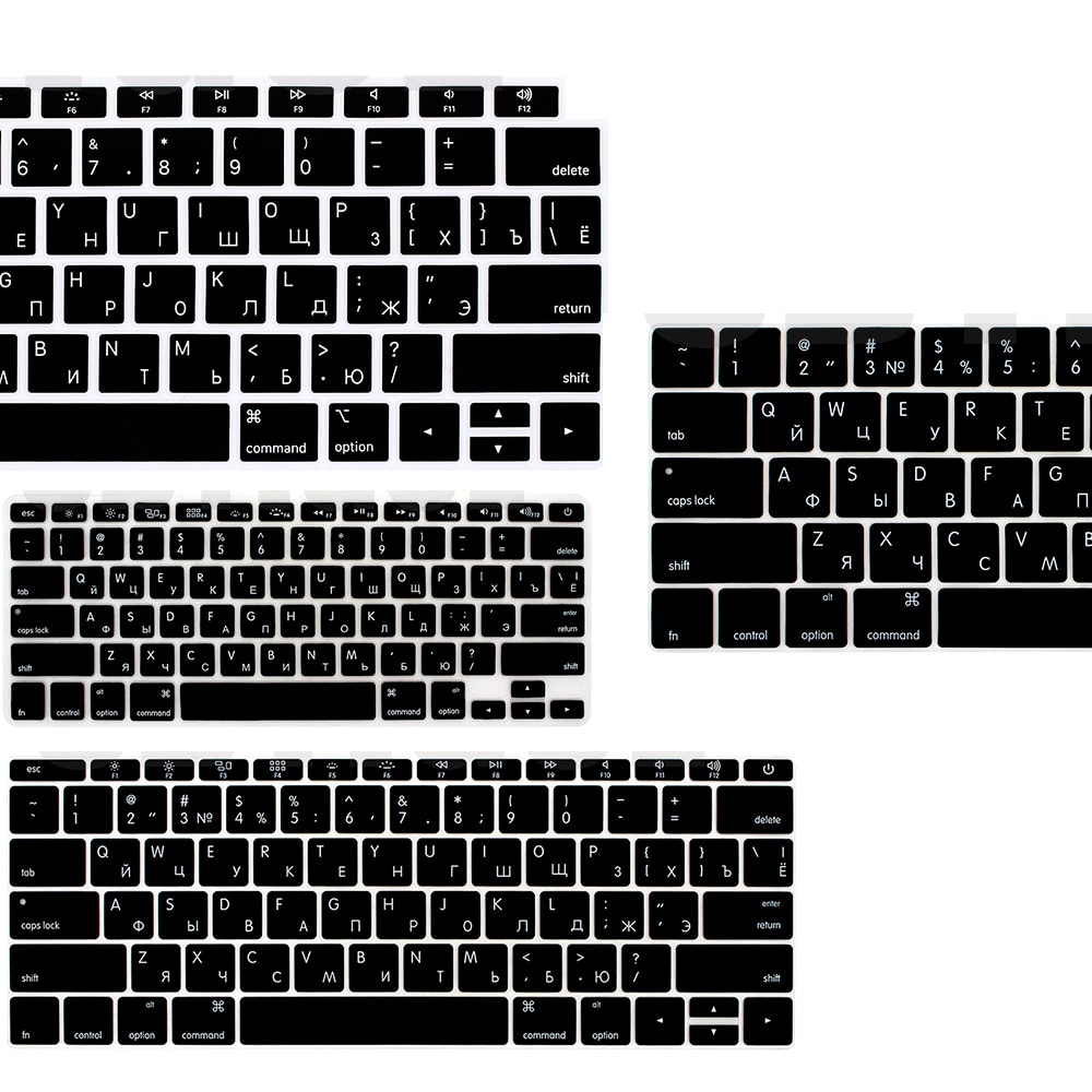Russische Siliconen Toetsenbord Cover Beschermer Voor Macbook Air13/12 /15/16pro Touchbar A1706/A1466A1708/A1990/A1398/A2289/A1932/A2141