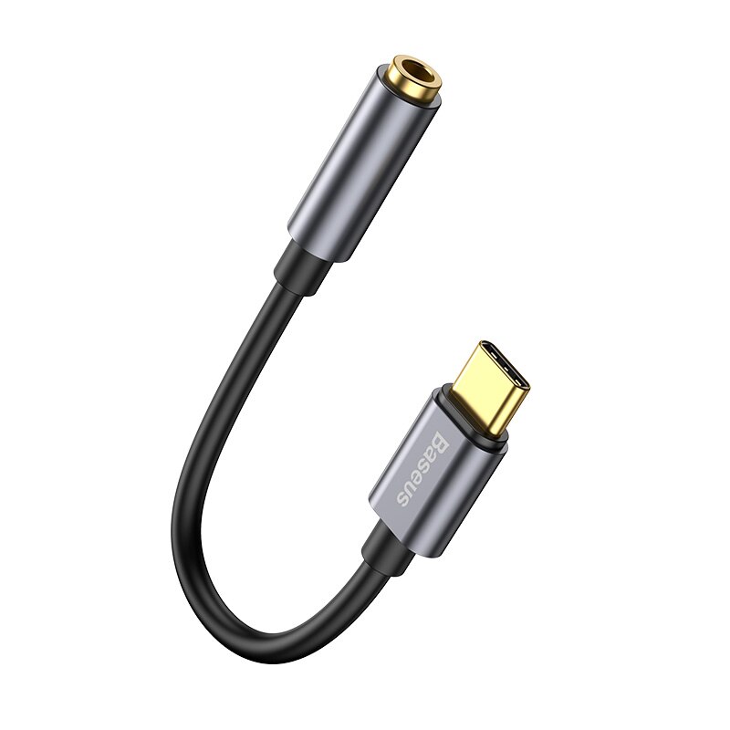 Baseus Typ C do 3,5 mm gniazda słuchawkowego AUX USB C Adapter słuchawkowy 3,5 Jack Kabel audio do Huawei P20 Xiaomi Mi 10: Grey