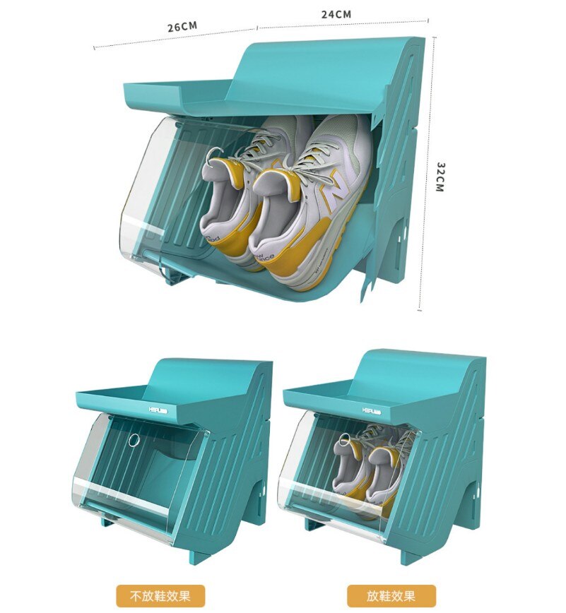 CellDeal Large Thick Plastic Shoe Box Detachable Folding Shoe Boxes Storage Shoe Cabinet Shoe Storage Shoe Organizer Shoe Rack
