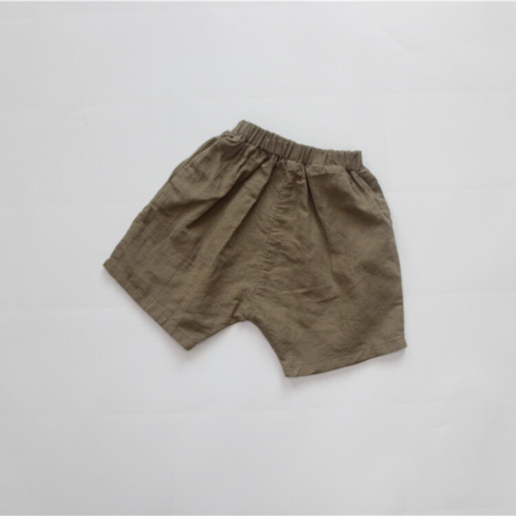 Pantaloncini di lino in cotone per bambini nuovi estivi pantaloni in puro colore stile coreano pantaloncini per bambini Casual allentati: color A / 5T