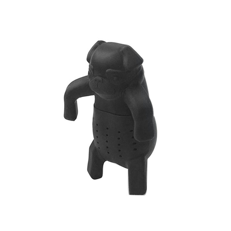 Cute Silicone Dog Tea Infuser Tea Filter Diffuser Reusable Tea Strainer Spice Loose Tea Leaf Herbal Spice Filter: Black