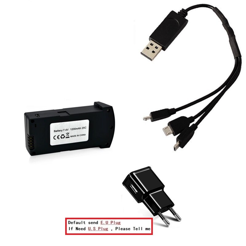 Cargador de batería LiPo 3 en 1, 7,4 V, 1200 MAH, 25C, para E520, E520S, JD-22S, recambios de cuadrirrotor RC, 1200 mAh, 7,4 V: Verde