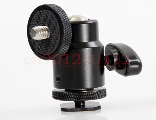 Mini trípode de cabeza esférica para cámara digital, 10 piezas, Zapata para flash, montaje de tornillo 1/4