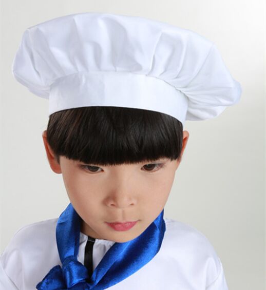 Chapeau de chef blanc, chapeau de cosplay, casquette de chef pour enfants, uniformes de restaurant, chapeau de chef