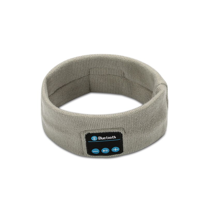 Sans fil Bluetooth 5.0 écouteur yoga bandeau chapeau doux sport Smart Cap haut-parleur intelligent stéréo écharpe casque avec micro: grey