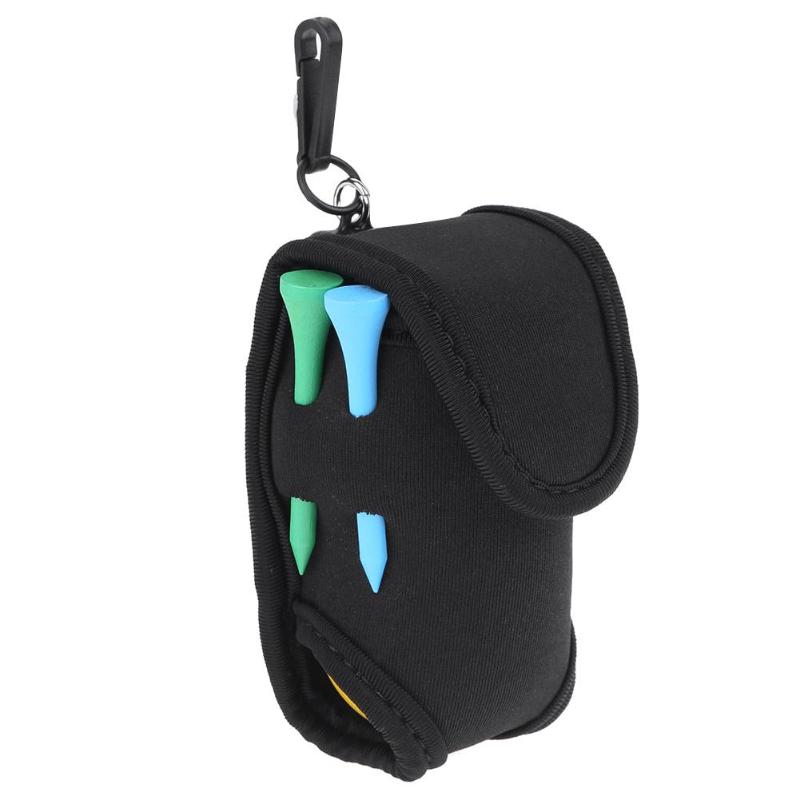 Mini Portable Golf Ball Holder Bag SBR Neoprene Waist Pack w/ 4Tees+2