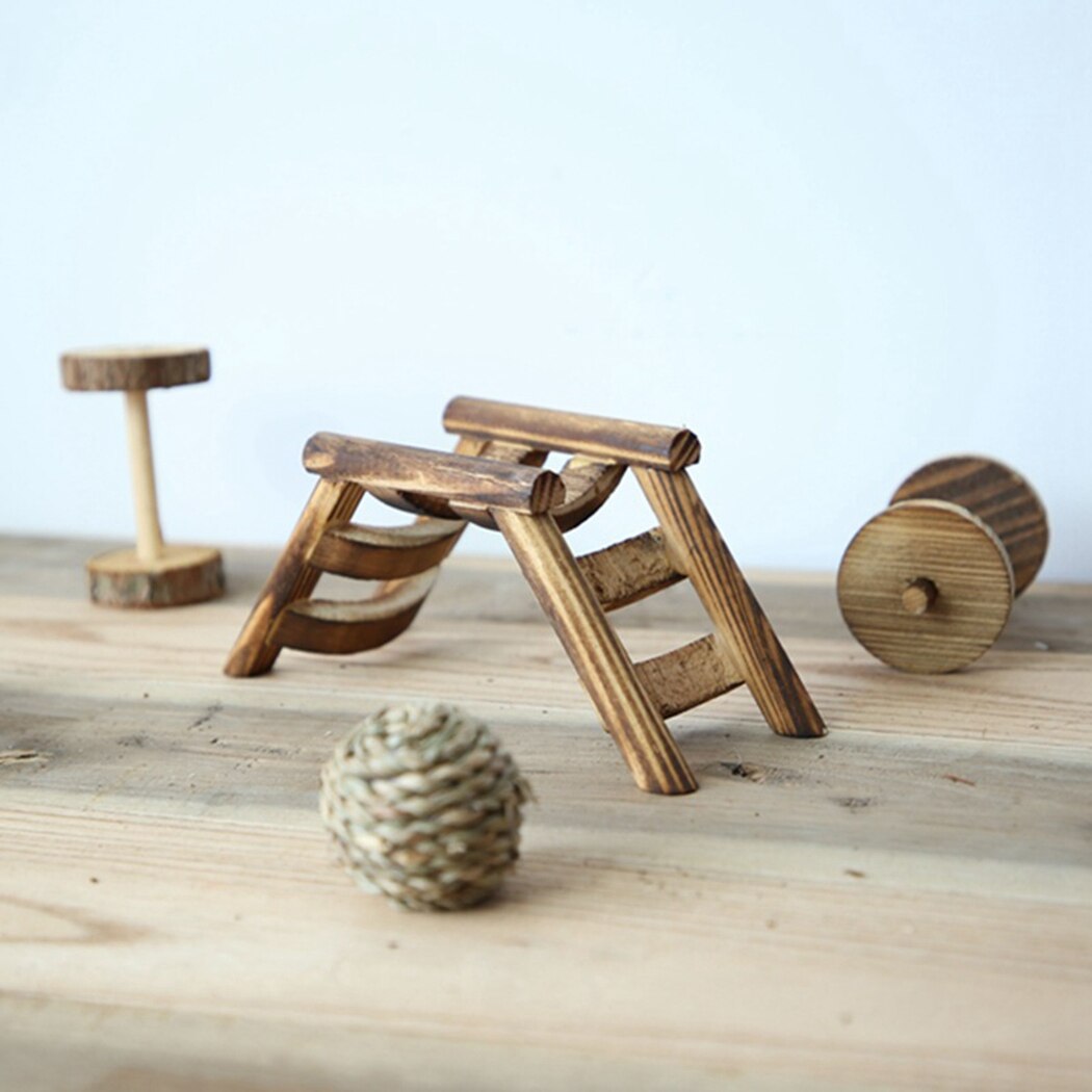 Puente de escalada para mascotas, escalera para hámster, ratón, pájaro, puente para hámster, juguetes para mascotas, colgante de madera, jaula para animales pequeños, accesorios