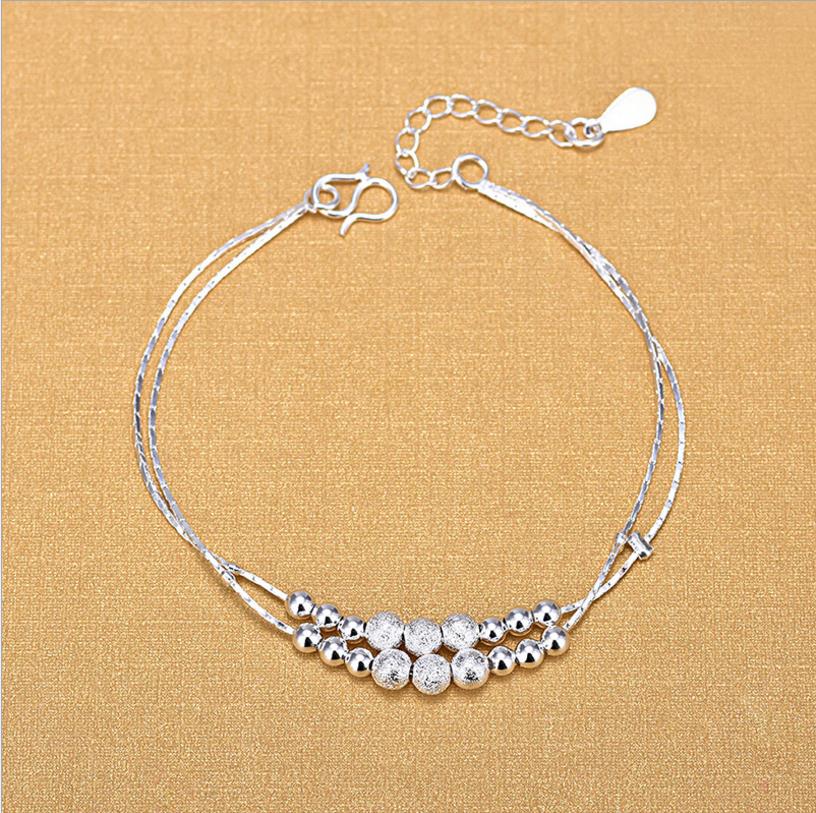 TJP Neue 925 Silber Armbänder Für Frauen Hochzeit Partei Schmuck oben Silber Fußkettchen Mädchen Zubehör Heiße Dame