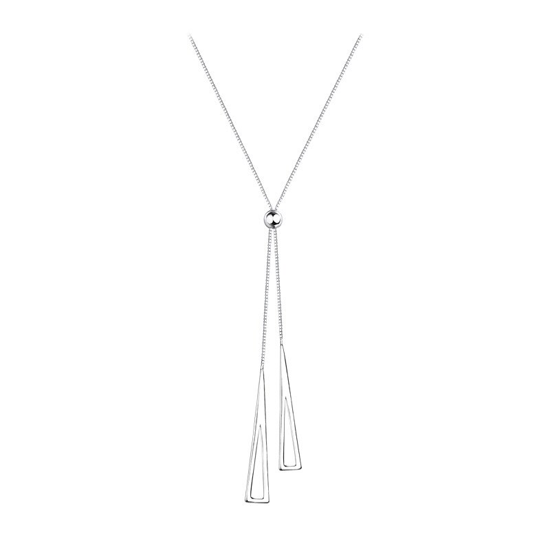 Foxanry 925 Stempel Sleutelbeen Keten Ketting Ins Trend Elegante Geometrische Kwastje Party Sieraden Creatieve Accessoires