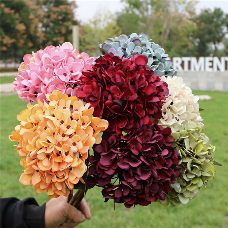 Künstliche Hortensien Hochzeit Blume Zauberstab Hause Dekoration Zubehör Diy Braut Strauß Hintergrund drinnen Bonsai
