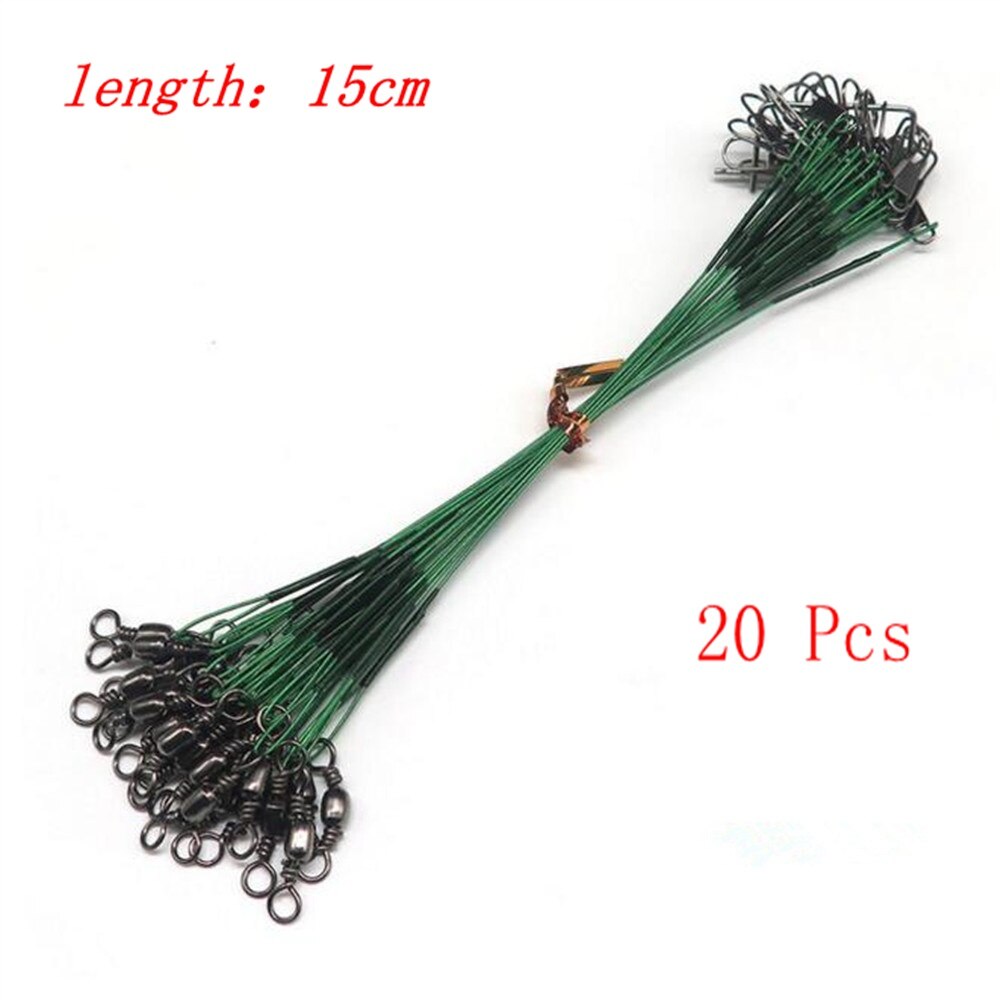 20 Teile/los Anti Biss Stahl Angelschnur Stahl Draht Führer Mit schwenken Angeln Zubehör Blei Ader Leine Angeln Draht 15CM-30CM: 1