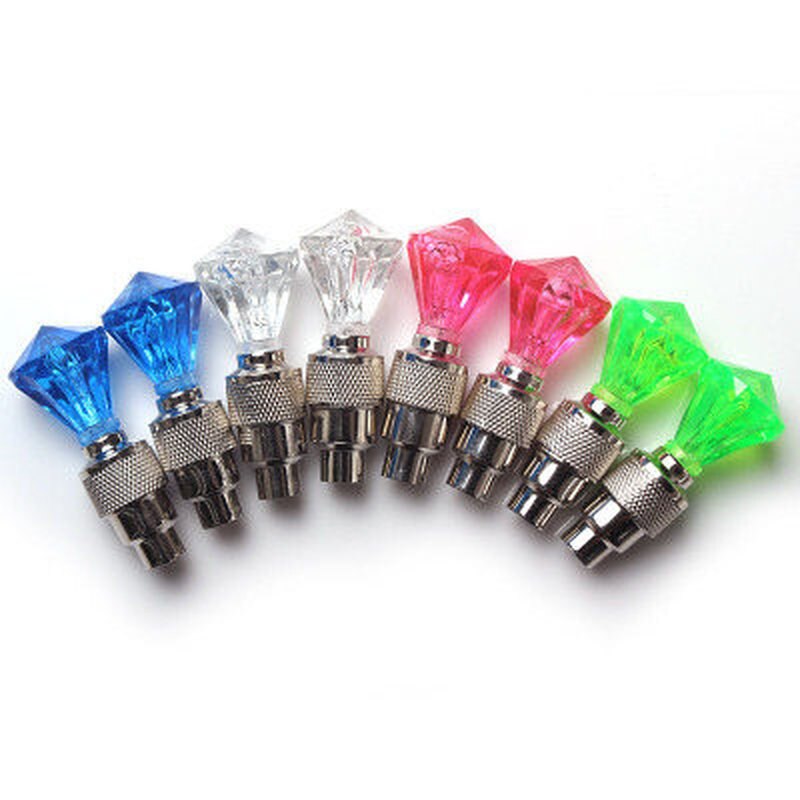 Valve de pneu bleu néon, accessoires pour vélo automobile, fourniture de vélo bleu néon, LED stroboscopique, 1 pièce