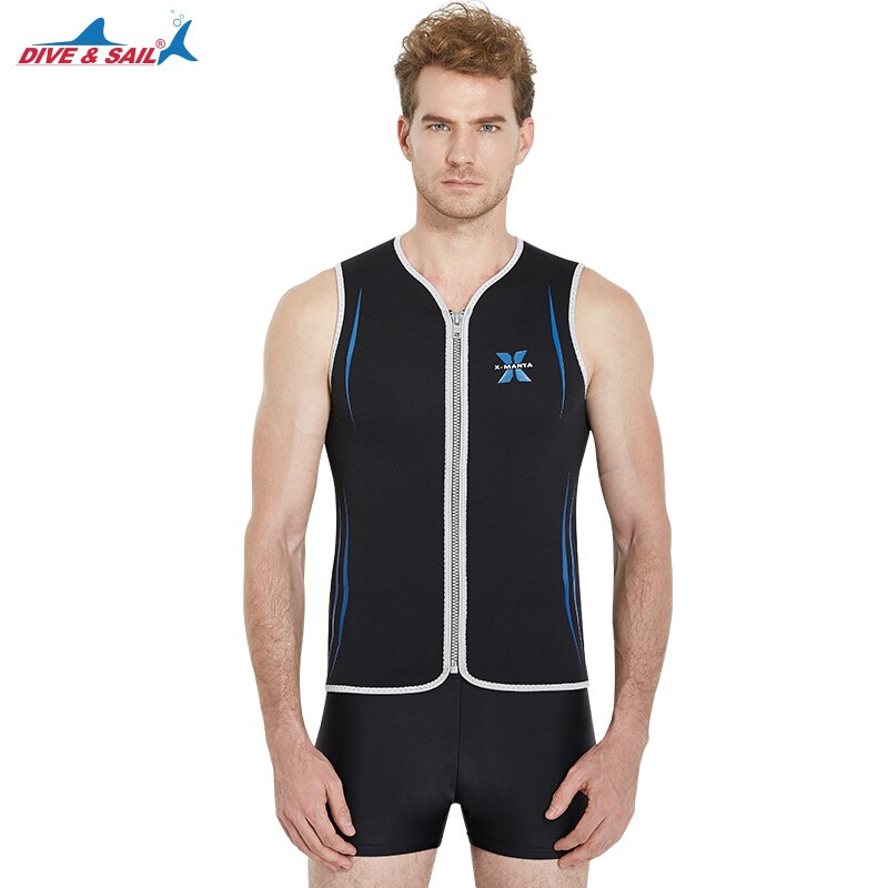 Dive Sail Wetsuits Top Sleeveless Premium Neoprene SCR 3mm Wetsuit Vest Scuba Diving Surfing Swim Snorkel Suit Wet Suits Blue: WS-18428A / M