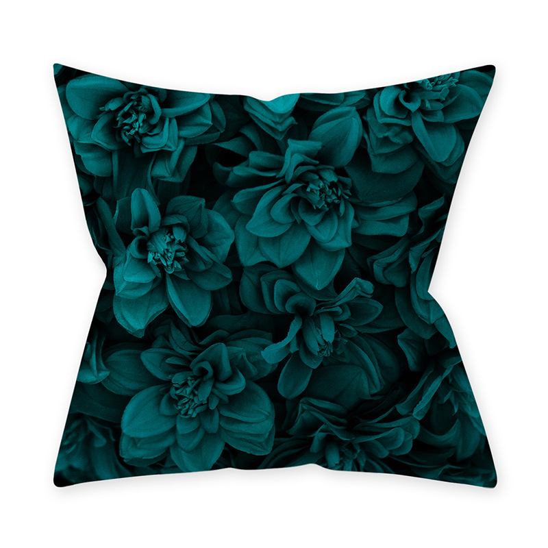 Housse de coussin bleu canard sarcelle 45*45 Cm | Couverture d'oreillers et de canapé, décoration de maison, décor de voiture, bleu canard sarcelle, peau de pêche: C