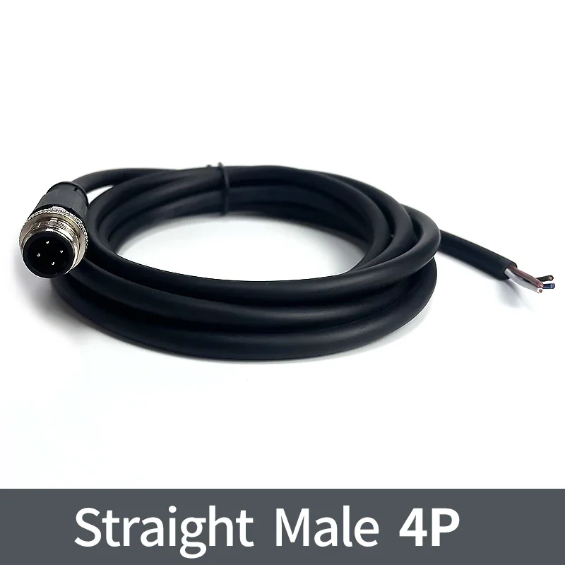 2 meter M12 sensor connector waterdichte kabel plug Mannelijke & Vrouwelijke 4 5 8 12Pin PVC Geïntegreerde spuitgieten M12 connectoren: Donkergrijs / Onder 5 Stks