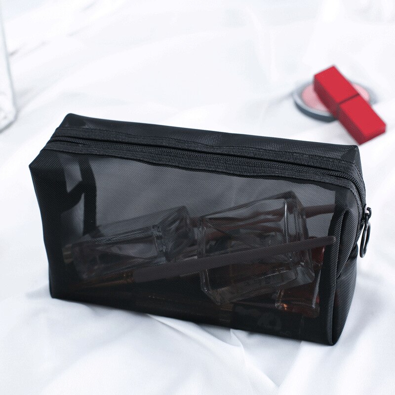 Transparent Women Cosmetic Bag Travel Function Makeup Case Zipper Make Up Organizer Storage Pouch Toiletry Beauty Wash Bag: M