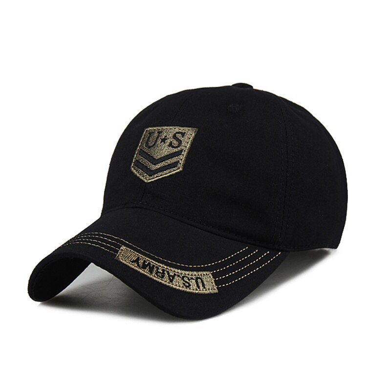 Voron sommar marin sigill justerbar kamouflage rank bomull canvas baseballkeps solhattar kvinna man snapback kepsar: Svart