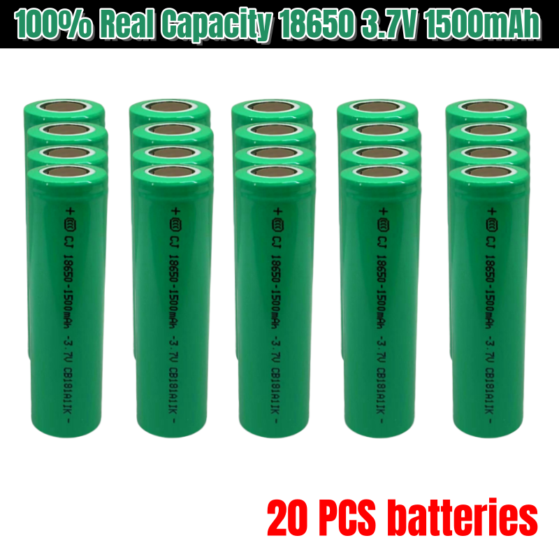 Capacity 3.7V 1500mAH 18650 Lithium Ion Rechargeable Battery, Suitable for Various Electronic Products: Gold
