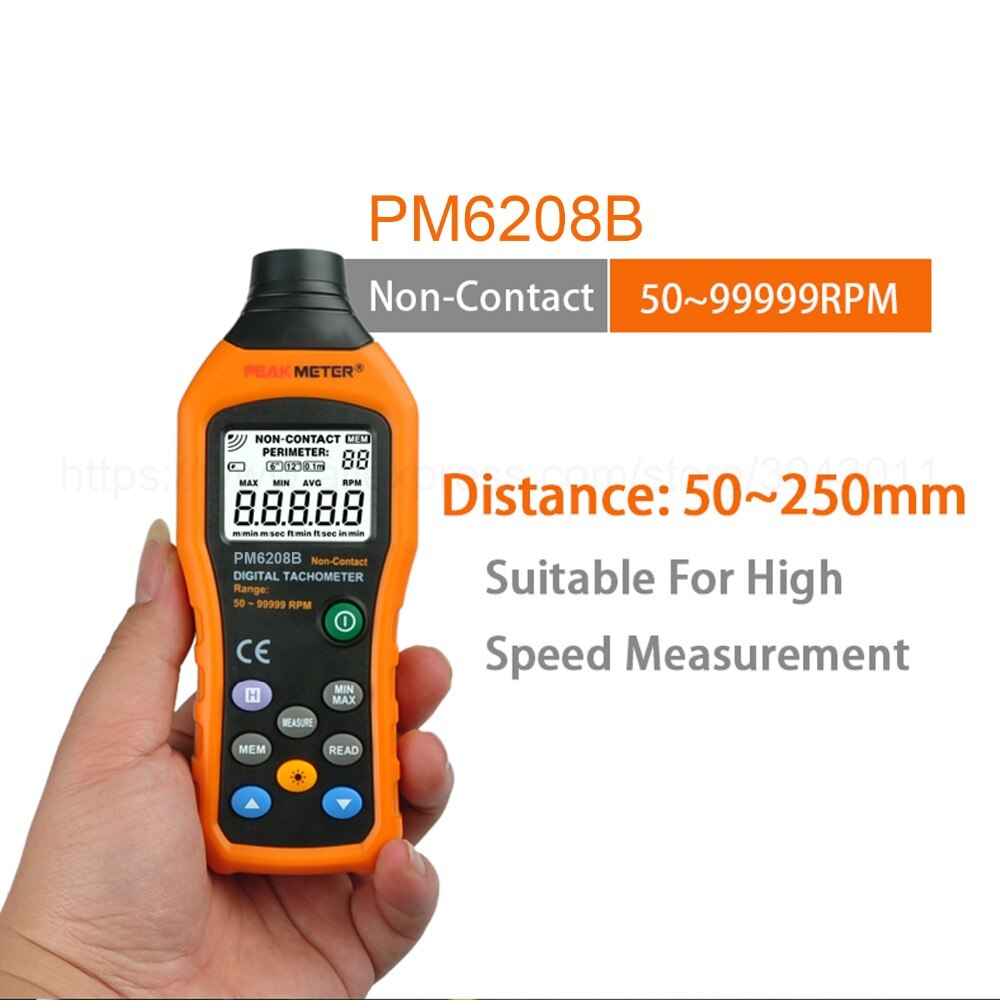 High-Precision Digital Tachometer Contact-type/Non-Contact 50-19999RPM Max Speed Meter Rotation Tester Electronic tachometer